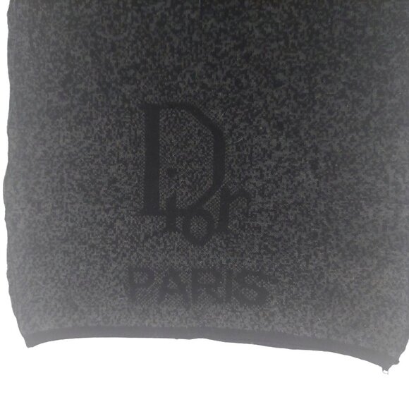 Vintage Christian Dior Black Gray Wool Ombre Fall Winter Scarf Scarves - Picture 6 of 10